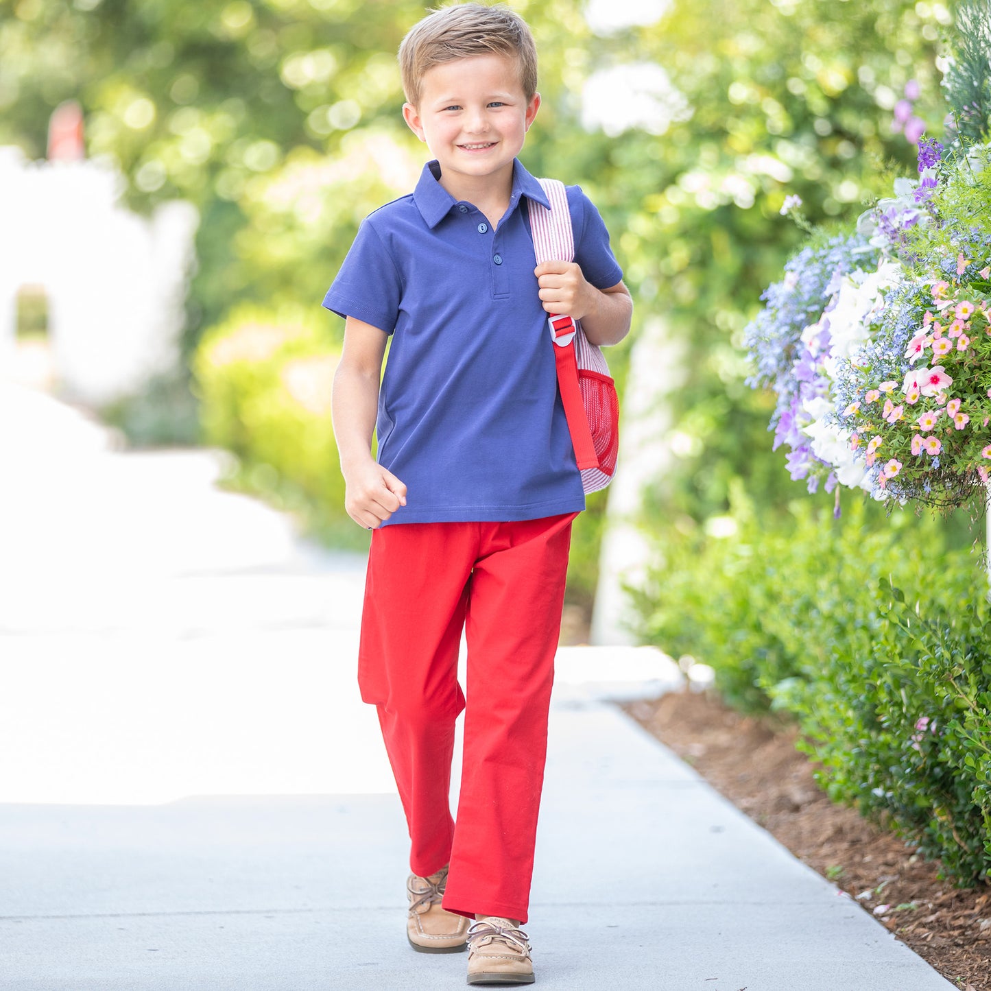 Boys All Day Red Button Twill Pants