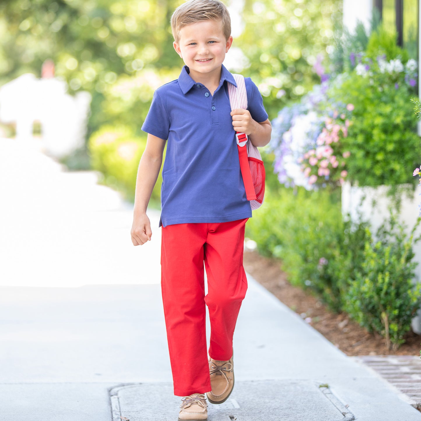 Boys All Day Red Button Twill Pants