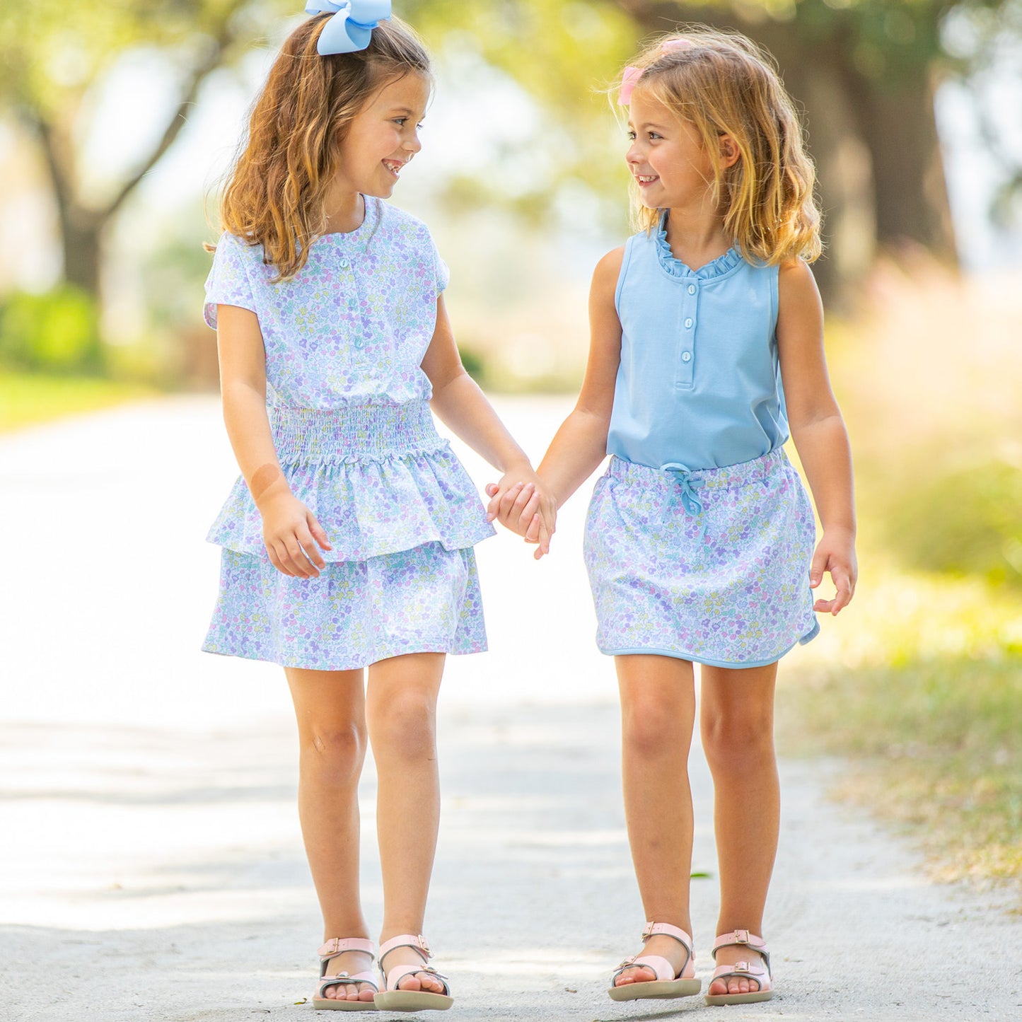 Girls Ruffle Neck Polo - Alys Beach Blue