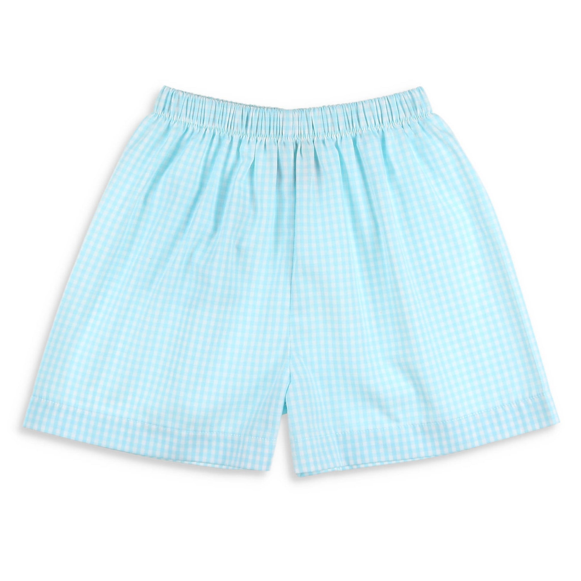 Boys Aqua Check Rhett Shorts - Shrimp and Grits Kids