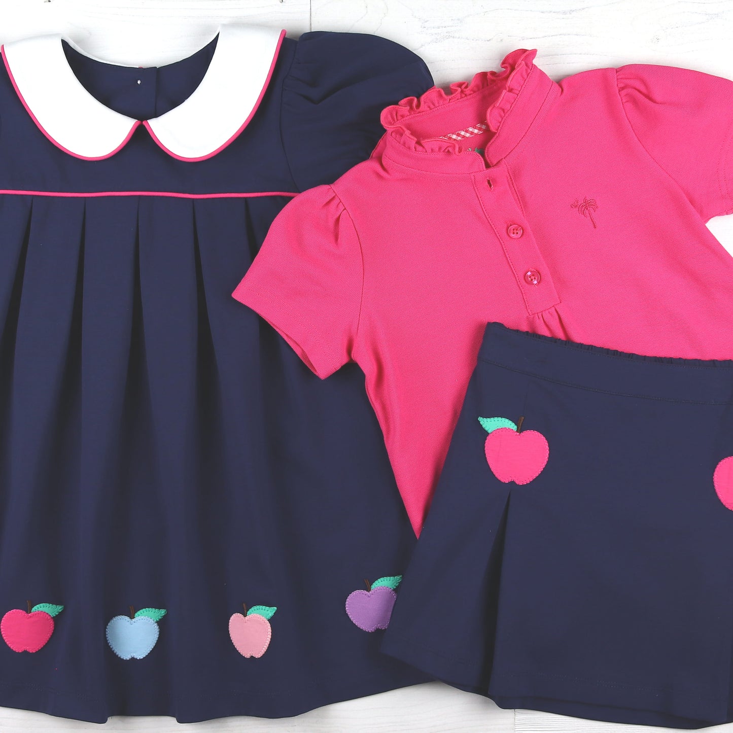Girls Polo Top - Pink Pique