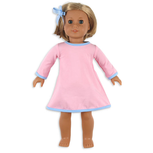 Girls Bow Pocket Doll Dress - Ballet Pink