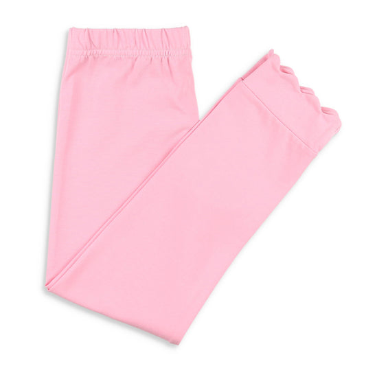 Girls Scallop Leggings - Ballet Pink