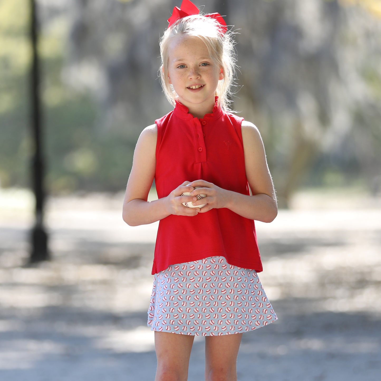 Red Pique Knit Top