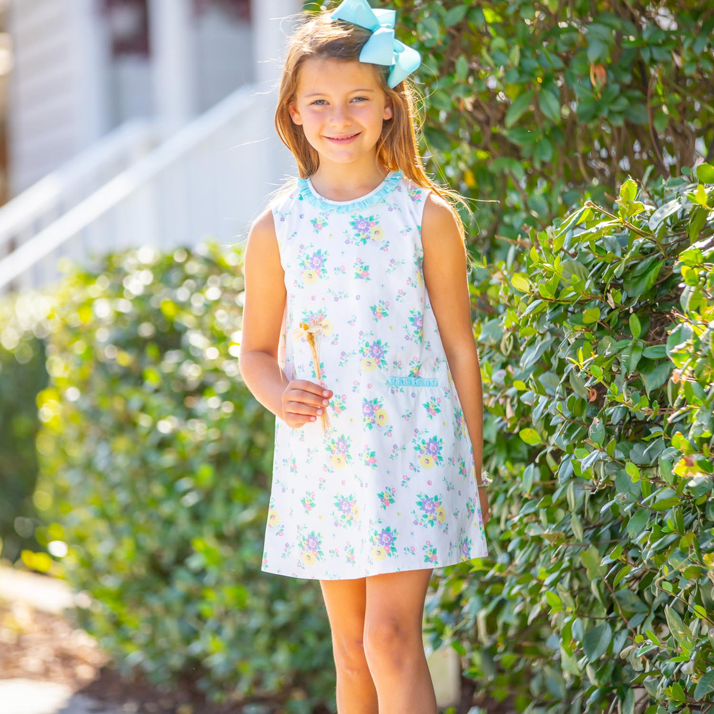 Girls Evelyn Ruffle Dress - Blissful Blooms