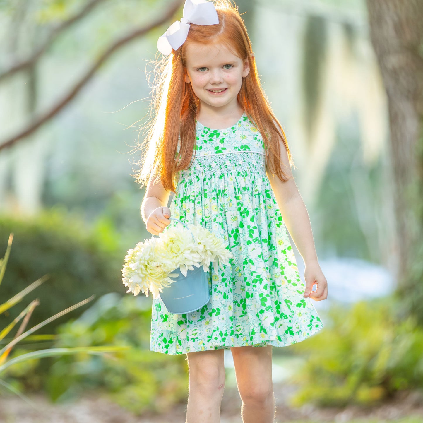 Blue Blossom Smocked Dress