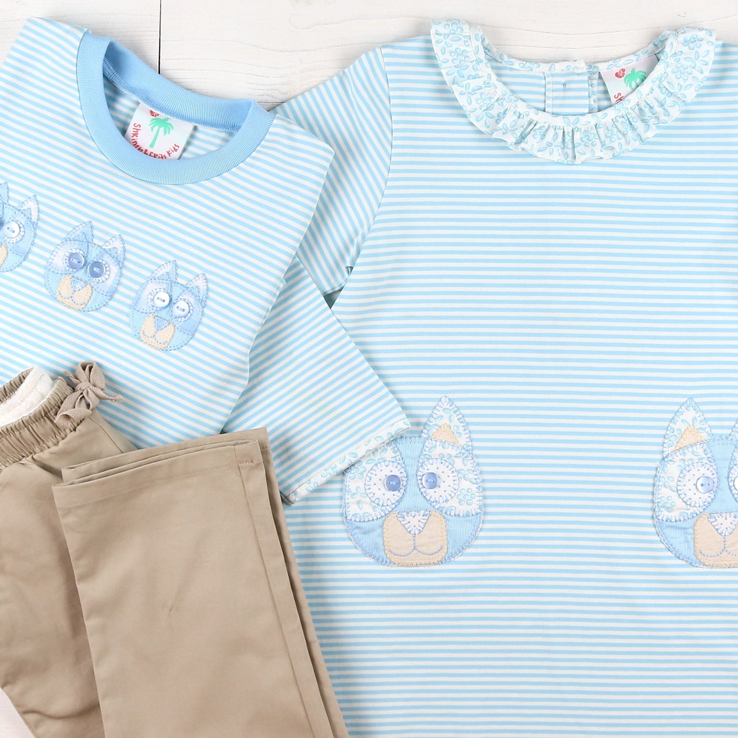 Boys Applique Shirt - Blue Dog