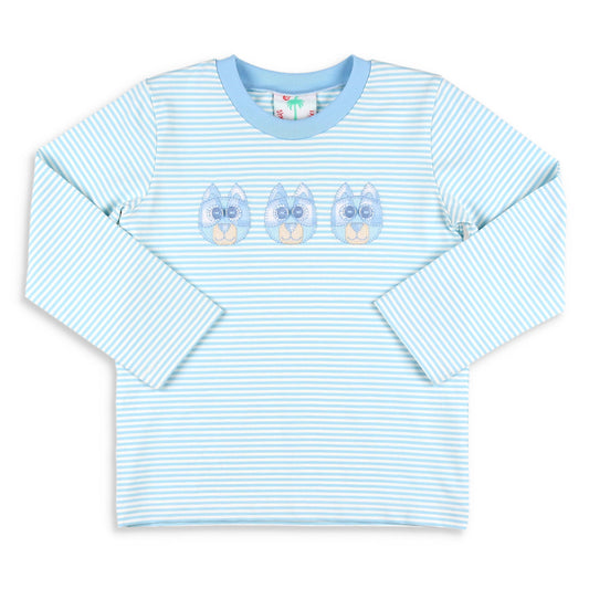 Boys Applique Shirt - Blue Dog
