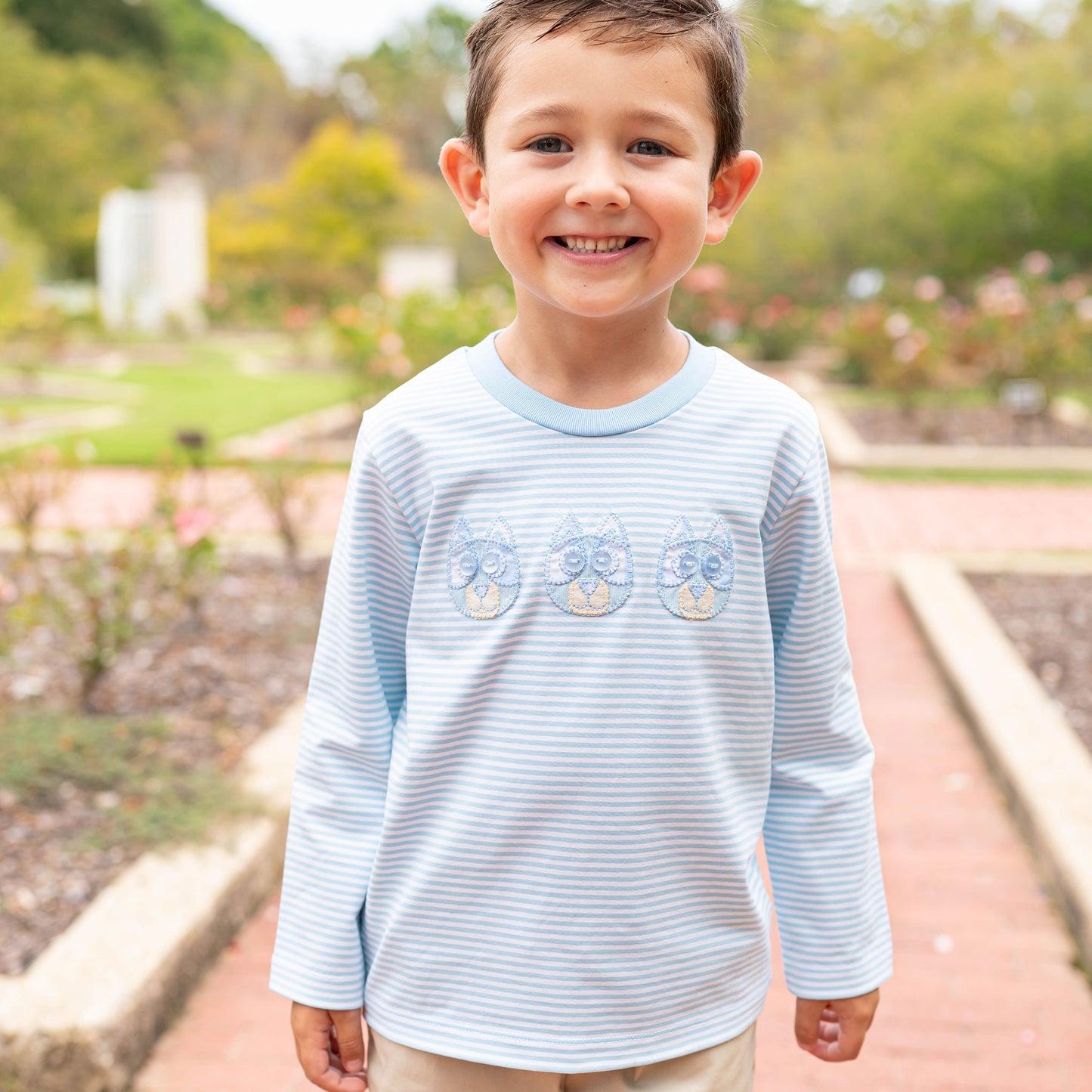 Boys Applique Shirt - Blue Dog