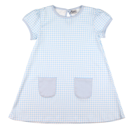 Blue Gingham Pima Play Dress