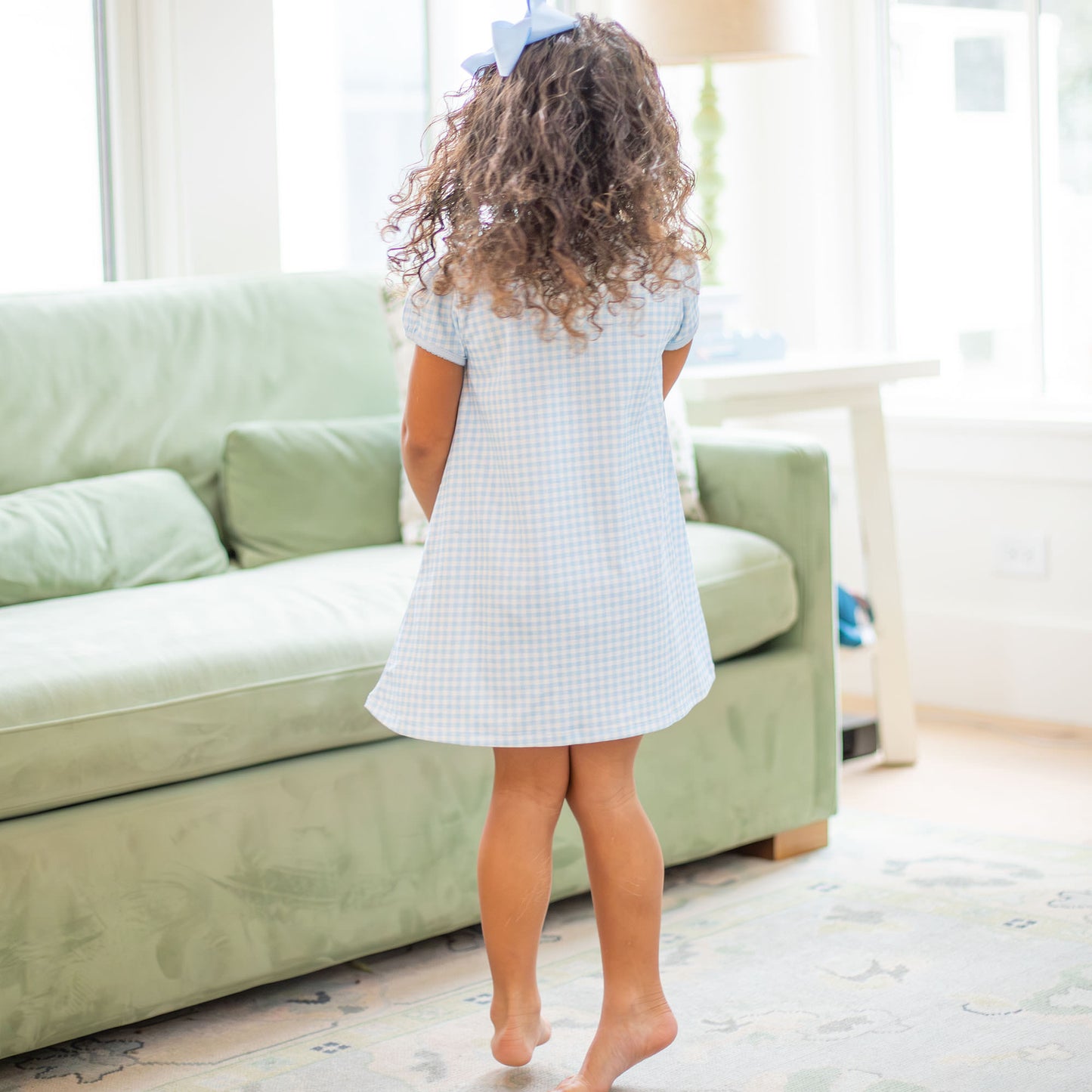 Blue Gingham Pima Play Dress