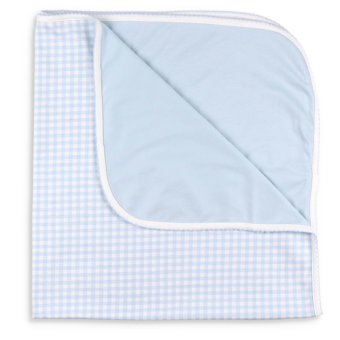 Blue Gingham Pima Baby Blanket