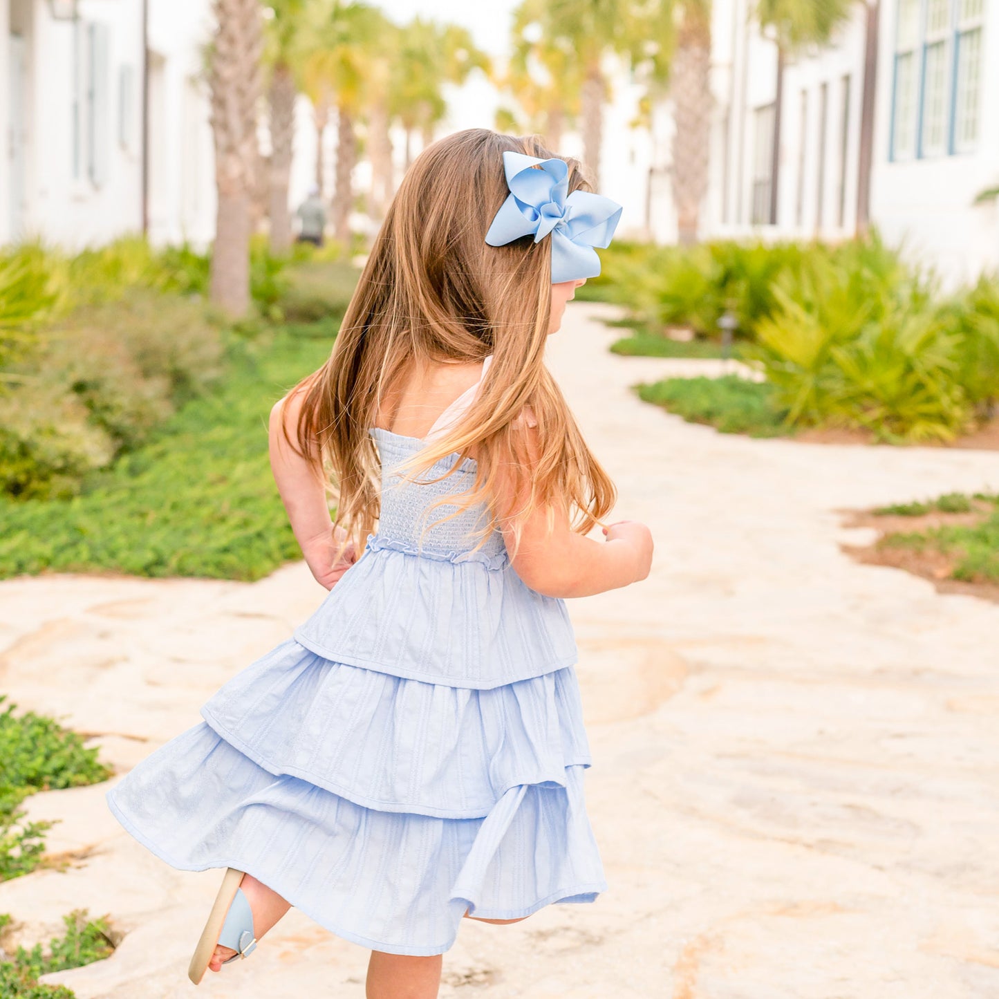 Girls Tier Dress - Blue