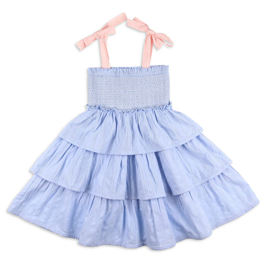 Girls Tier Dress - Blue