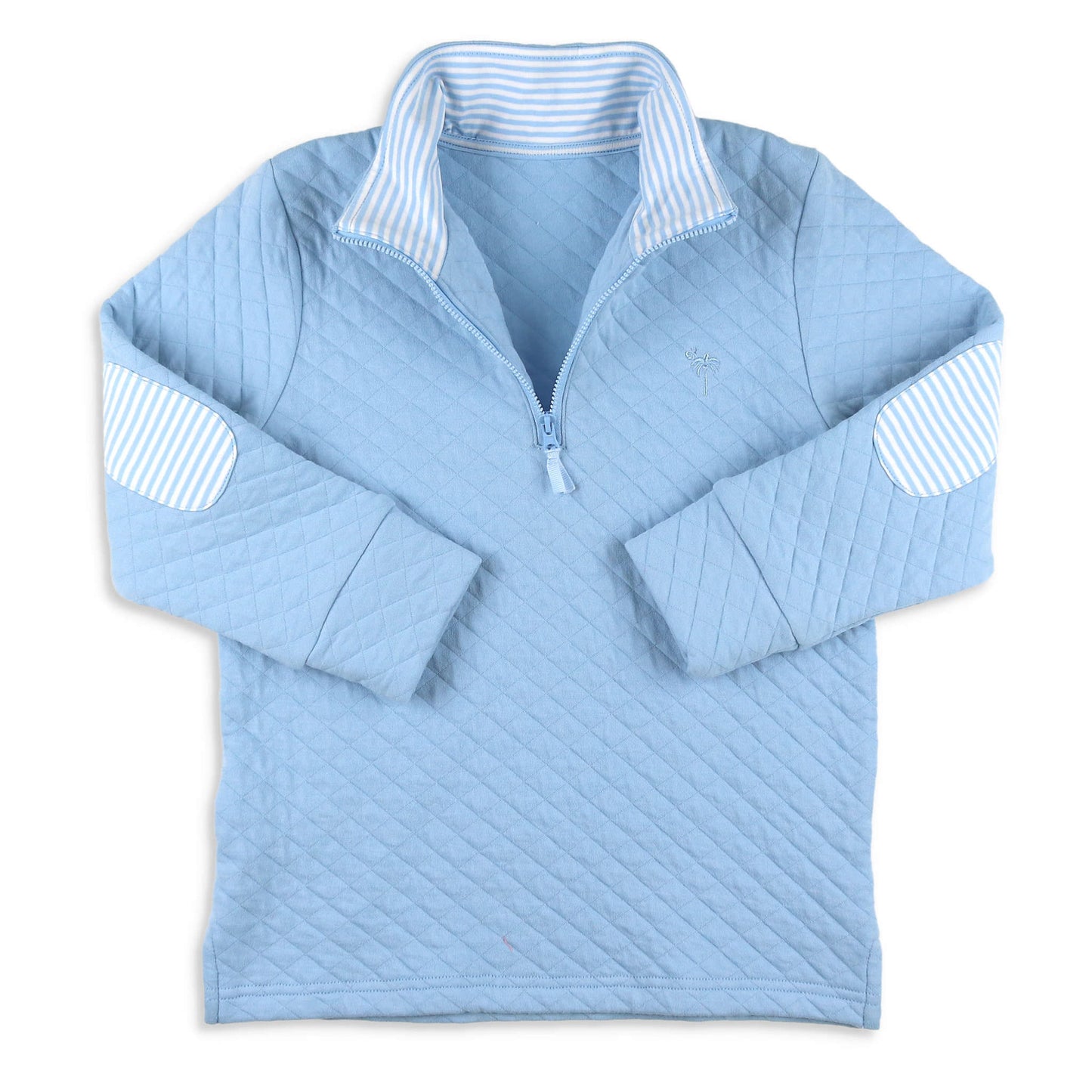 Boys Quilted Quarter Zip - Blue Lagoon