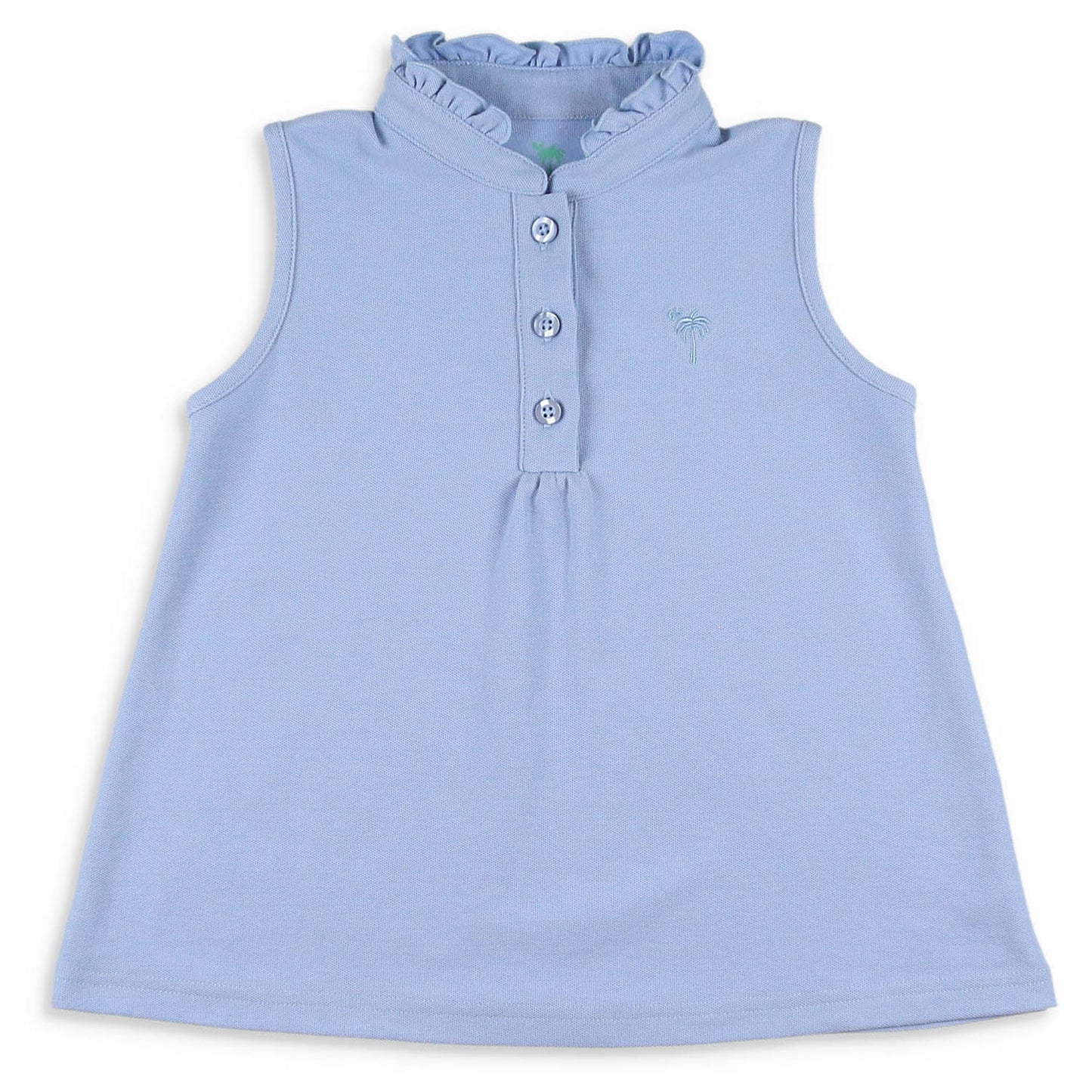 Blue Pique Knit Top