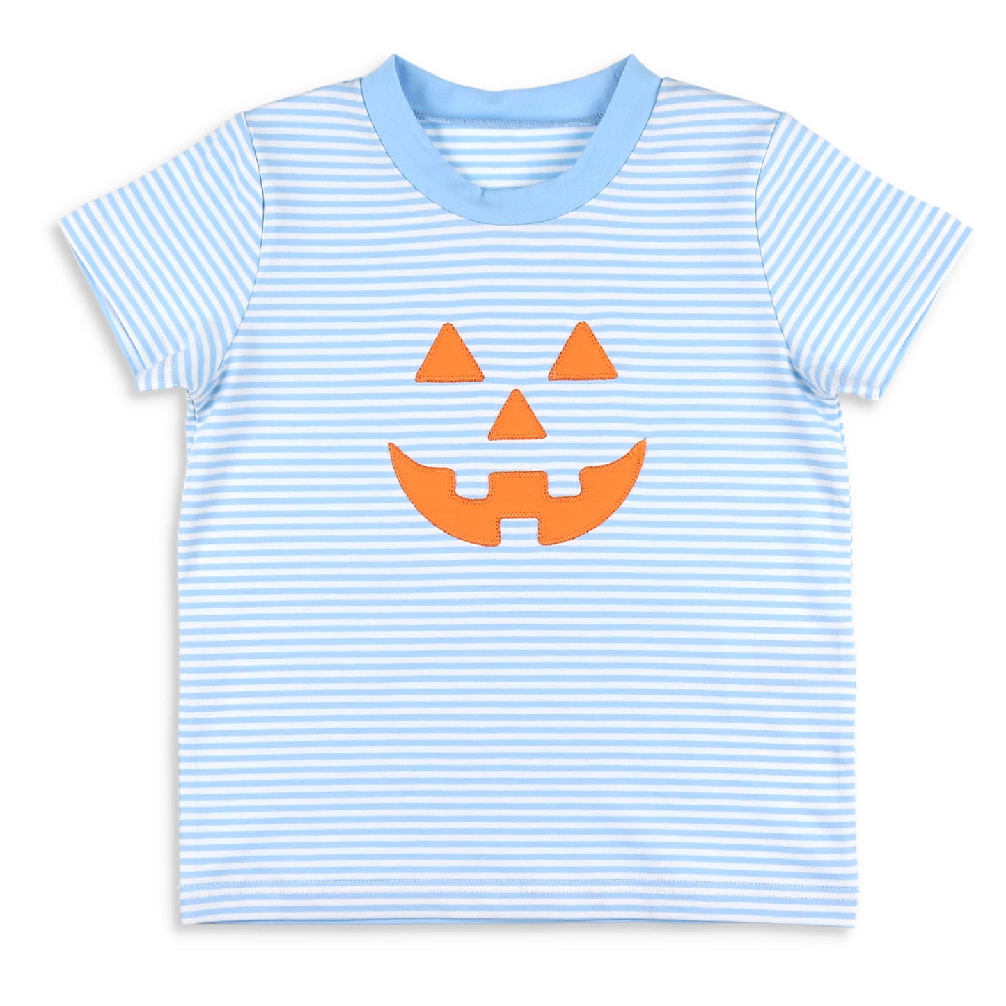 Boys Jack-O-Lantern Shirt - Blue Stripe