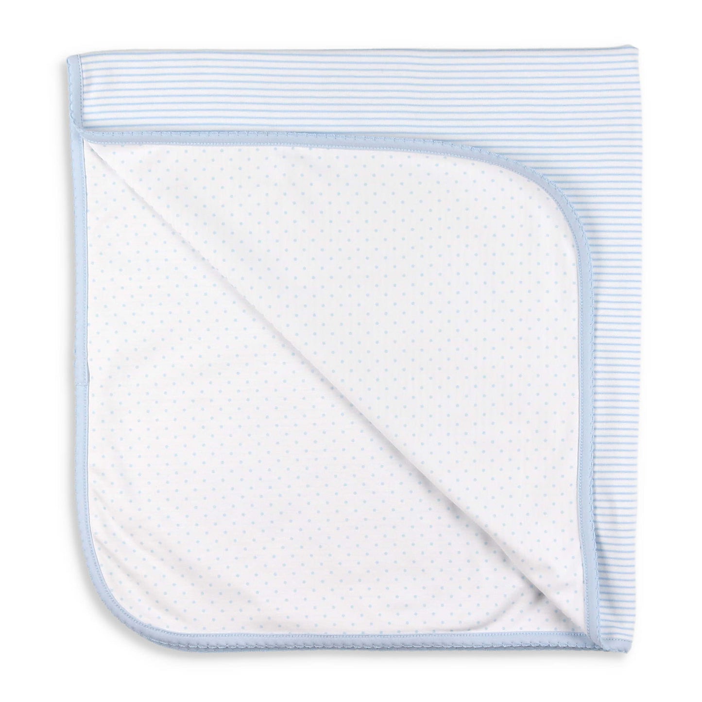 Boys Pima Baby Blanket - Blue Stripe