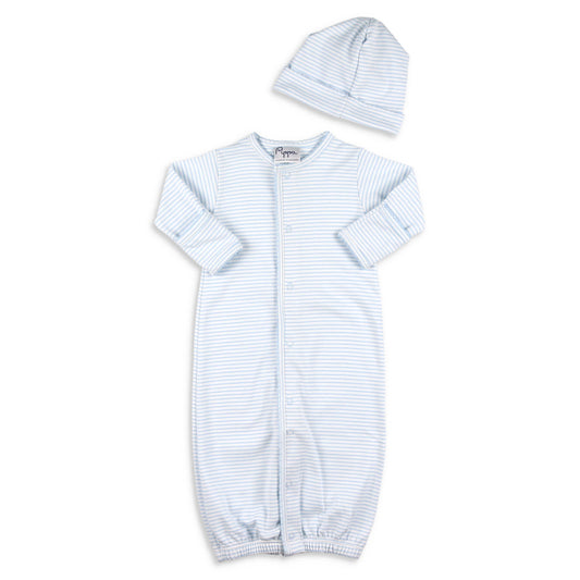 Boys Pima Bringing Home Baby Set - Blue Stripe