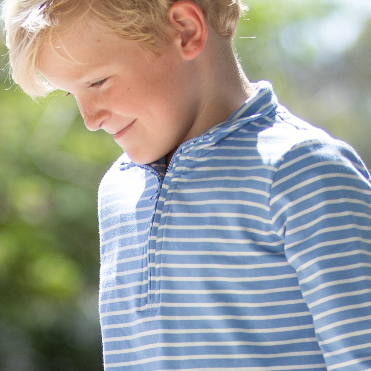 Blue Stripe Quarter Zip boys