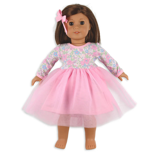 Girls Tutu Doll Dress - Blushing Blooms