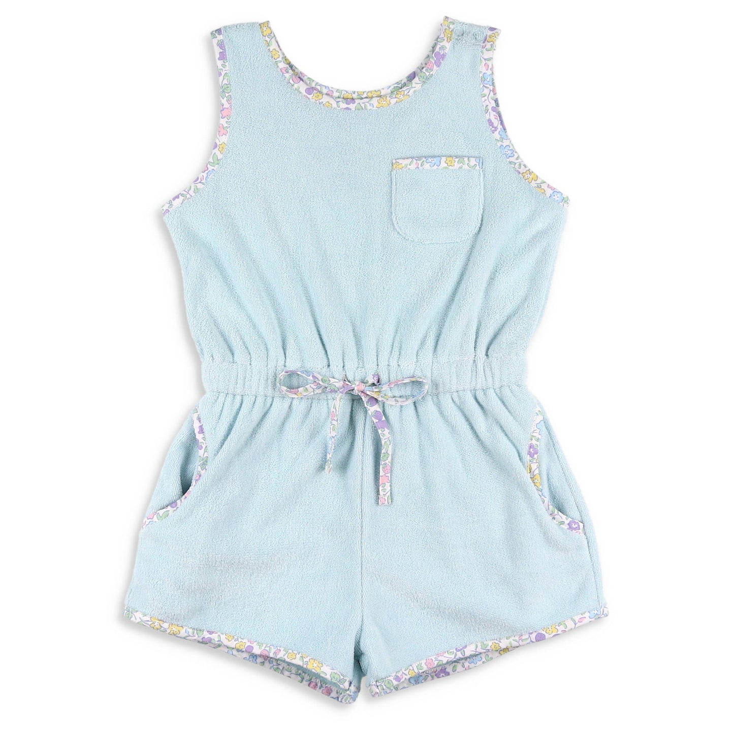 Girls Romper - Boca Blue Terry