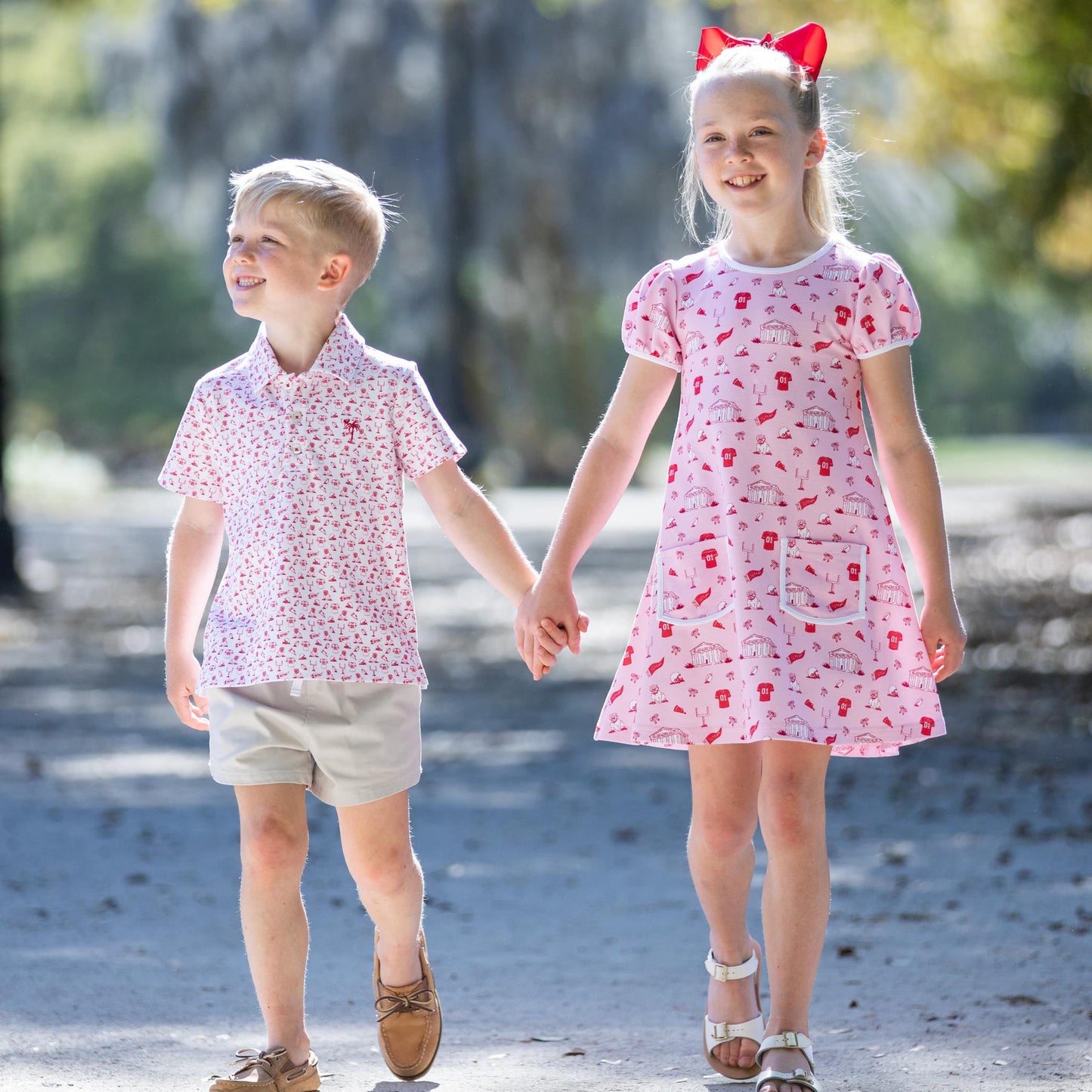 Matching sibling styles featuring Varsity Spirit Dress