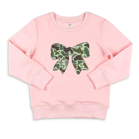 Girls Sweatshirt - Camo Bow