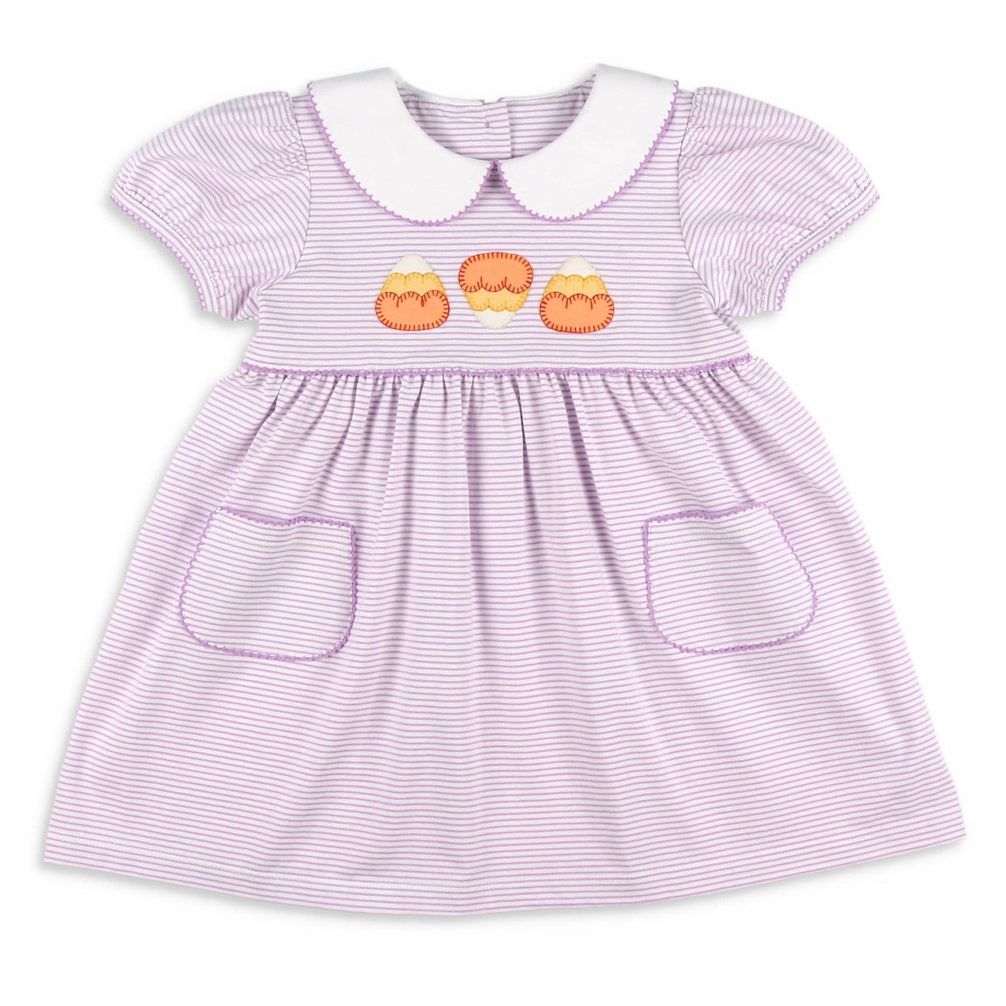 Girls Collar Dress - Candy Corn