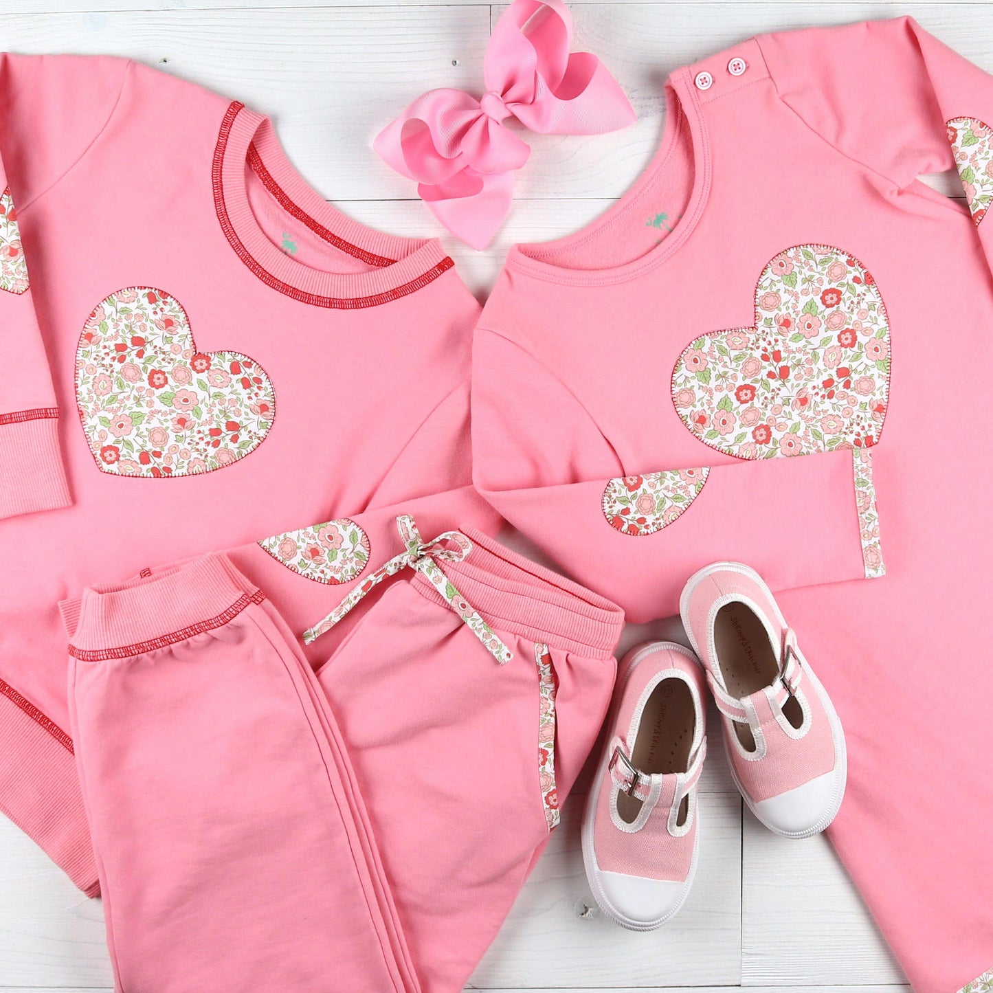 Girls Sweatshirt Dress - Hearts