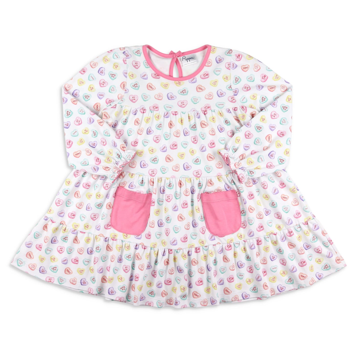 Girls Pima Flowy Dress - Candy Hearts