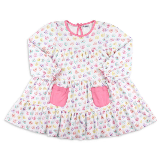 Girls Pima Flowy Dress - Candy Hearts