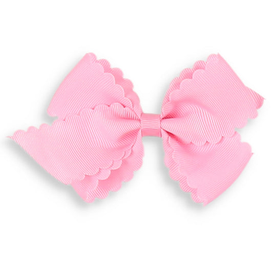 Carnation Pink Scallop Bow
