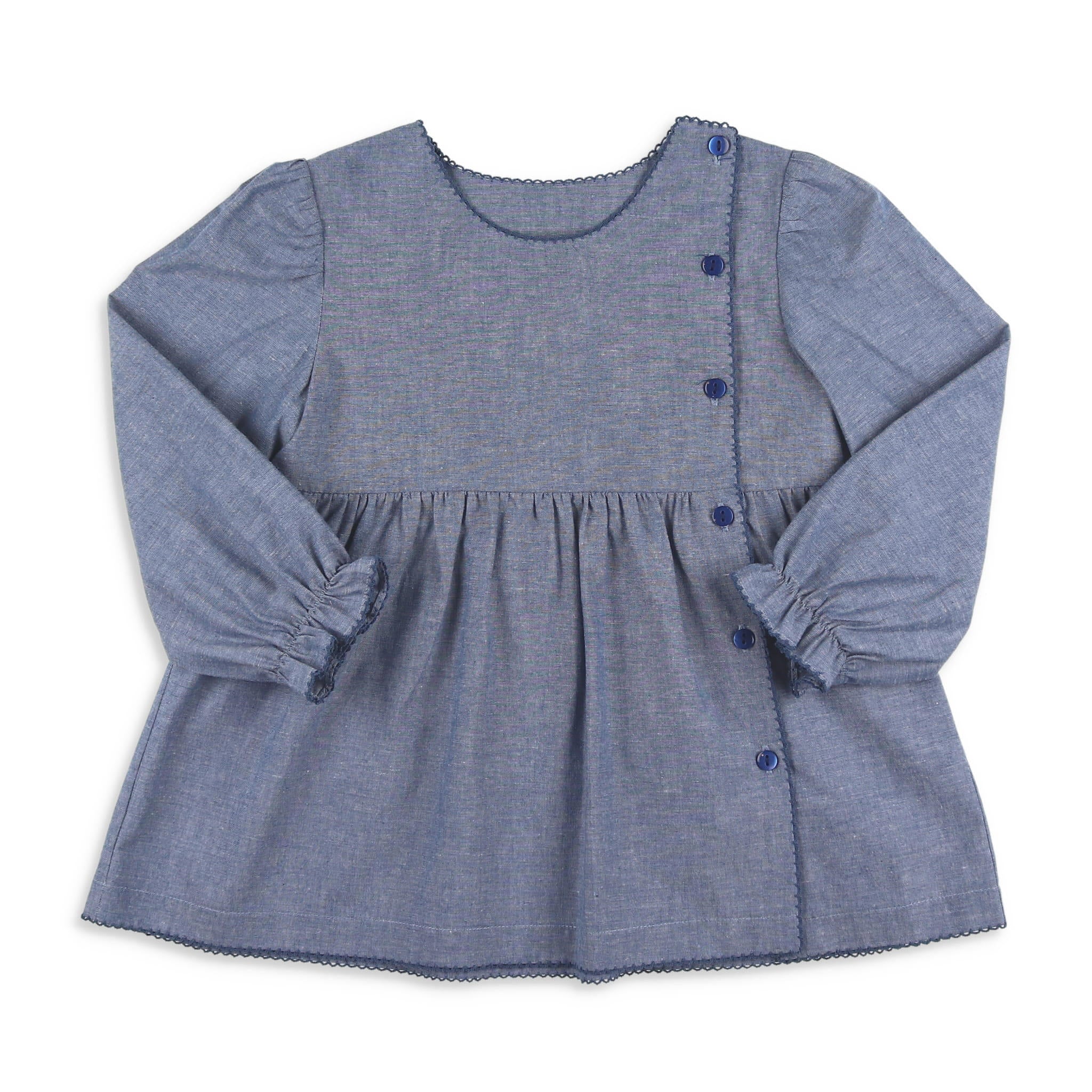 Girls Chambray Sallie Top - Shrimp and Grits Kids - Shrimp and Grits Kids