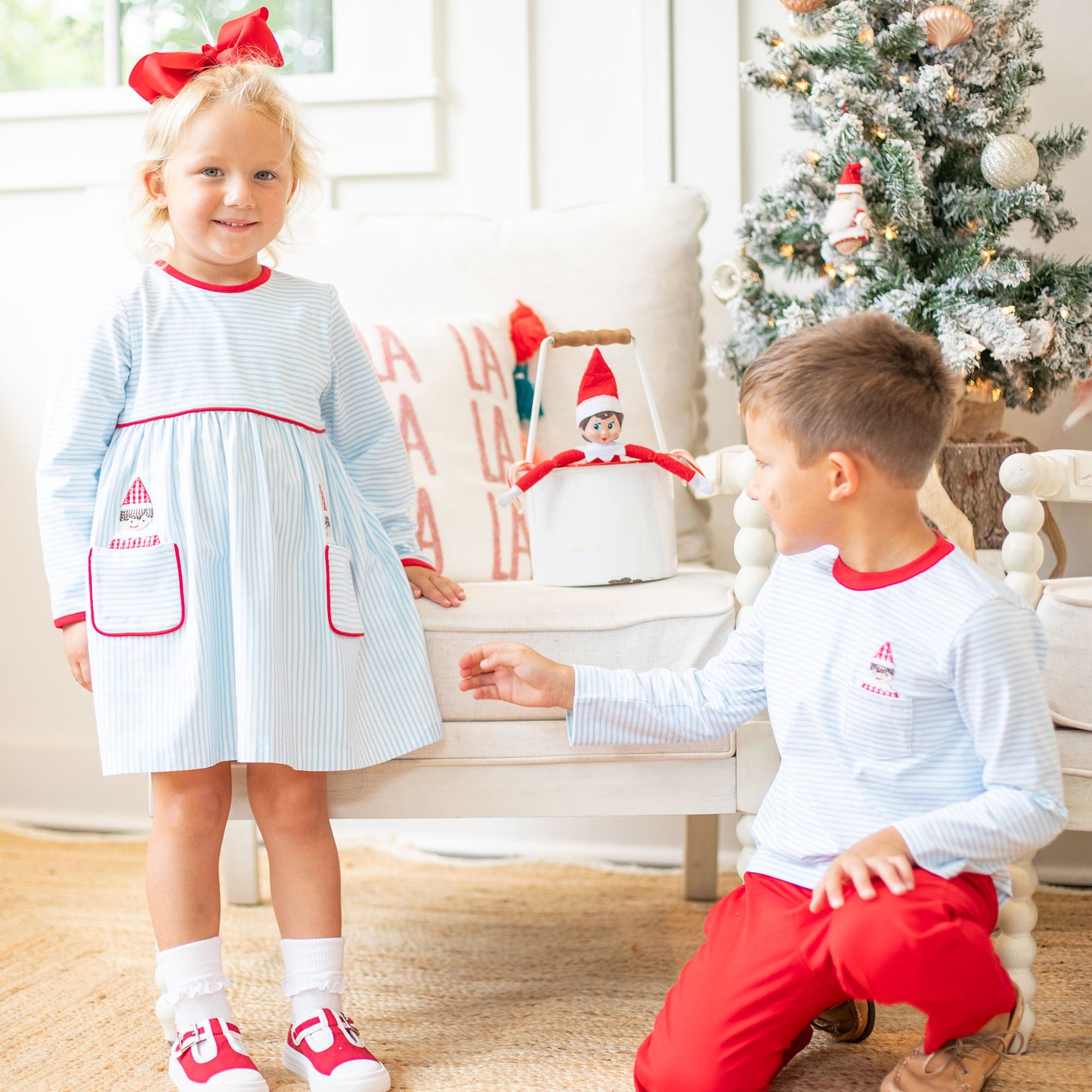 Girls Mae Dress - Christmas Elf