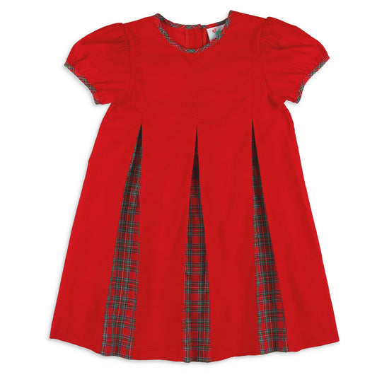 Girls Pleated Dress - Christmas Plaid