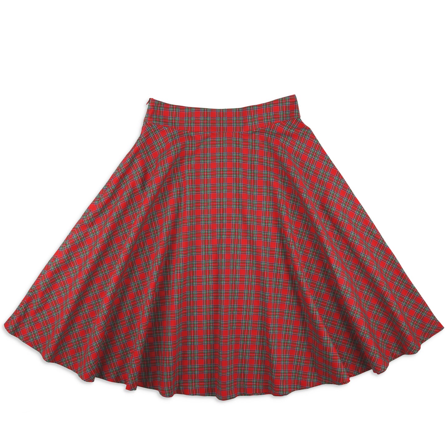 Womens Circle Skirt - Christmas Plaid