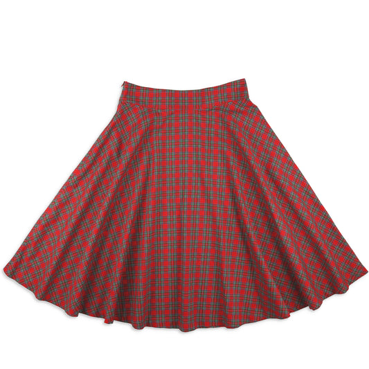 Womens Circle Skirt - Christmas Plaid