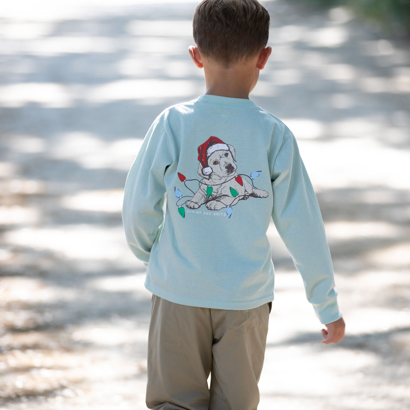 christmas puppy graphic tee back