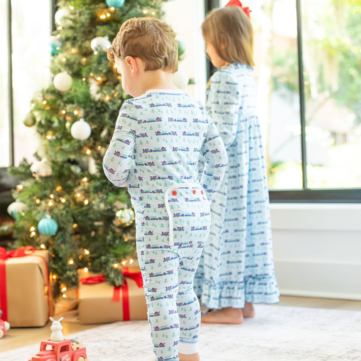 Bamboo Onesie - Christmas Trains
