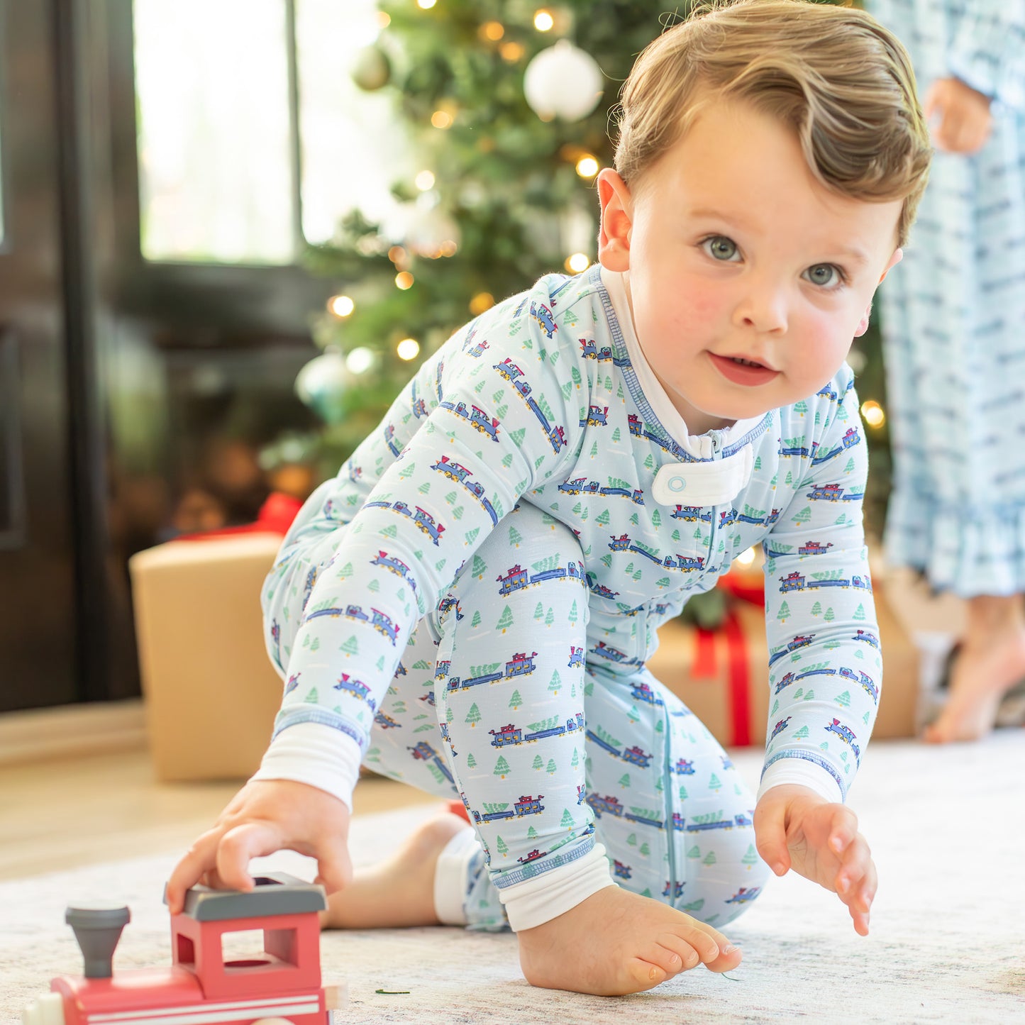 Bamboo Onesie - Christmas Trains