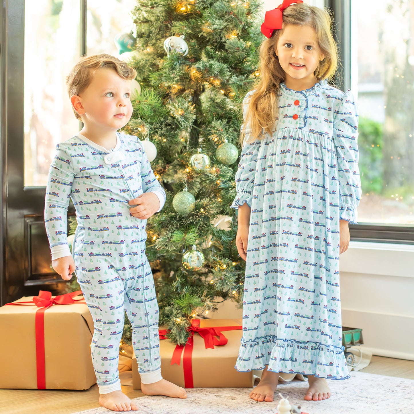 Girls Gown - Christmas Trains