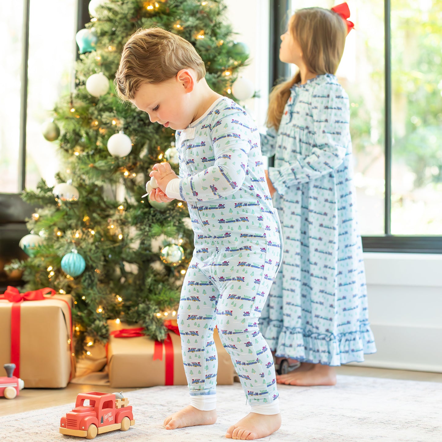 Bamboo Onesie - Christmas Trains