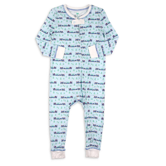 Bamboo Onesie - Christmas Trains