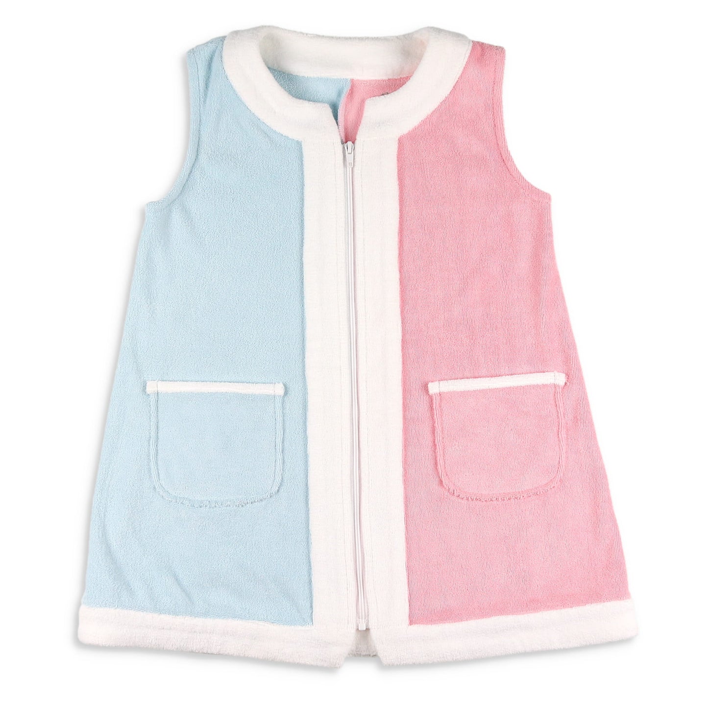 Girls Zipper Coverup - Colorblock Terry