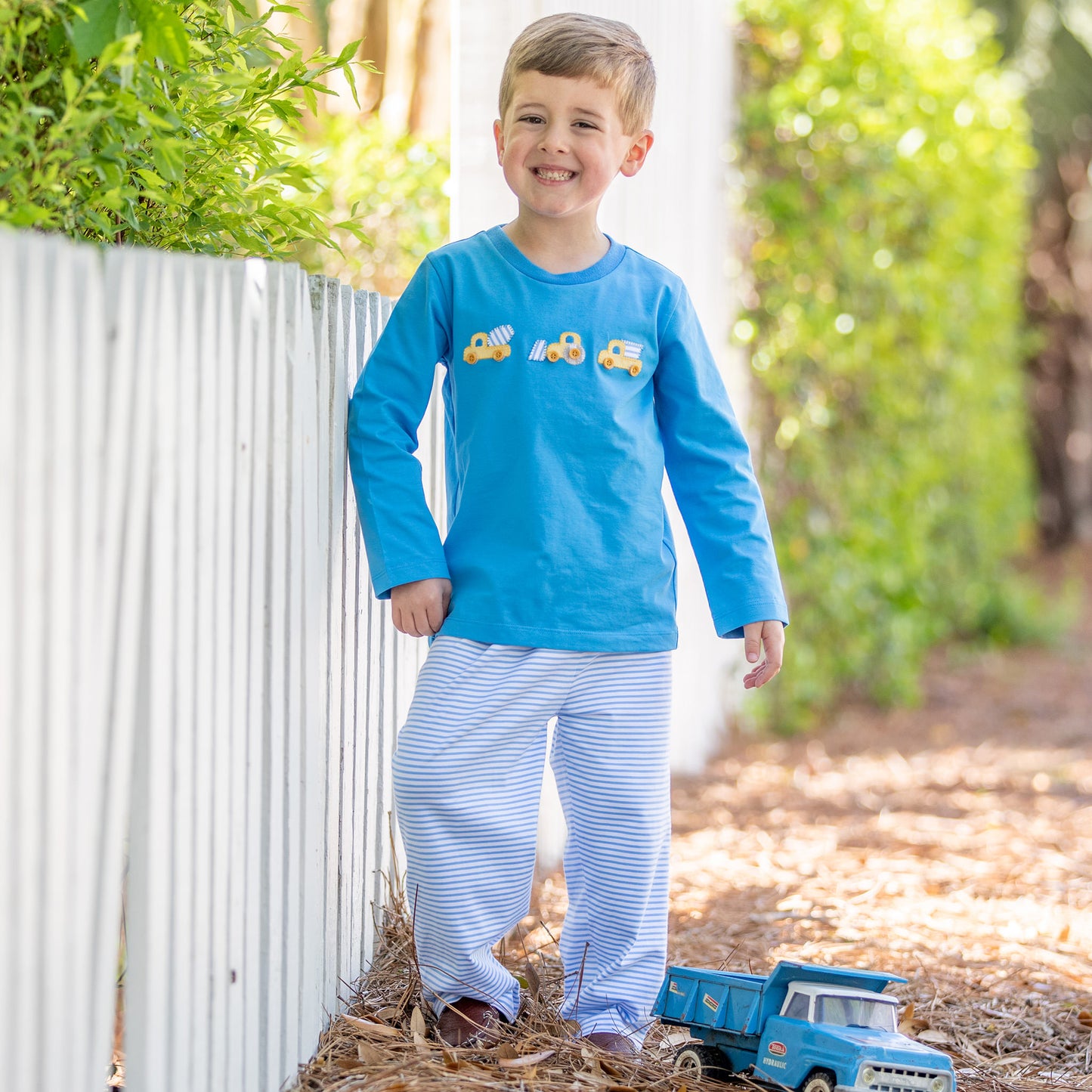 Boys Applique T Shirt - Construction Trucks