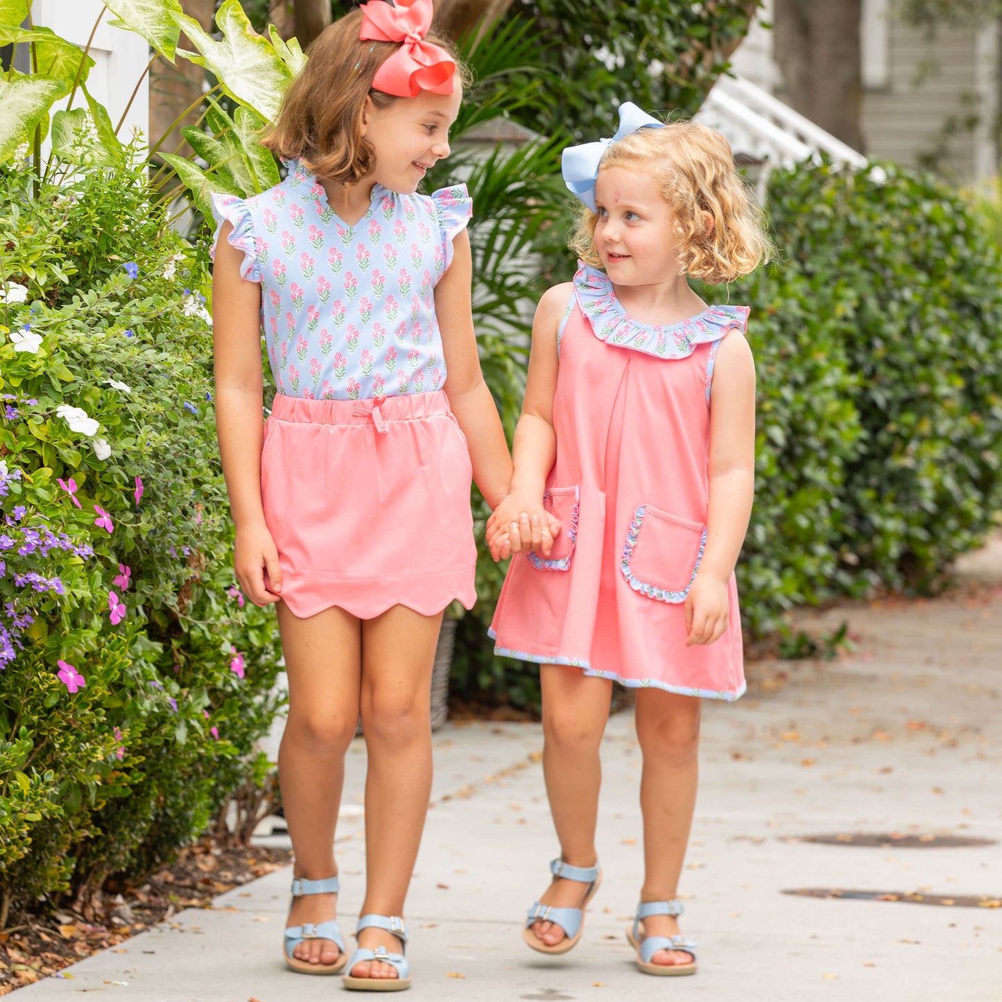 Coral Bouquet Pocket Dress