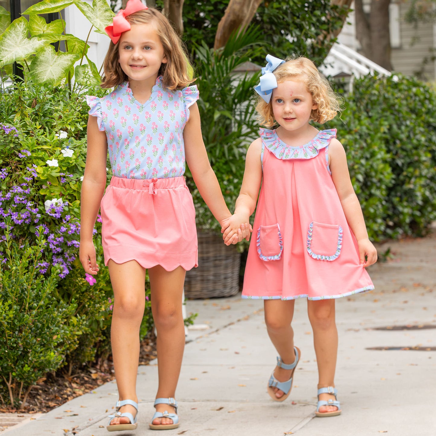 Coral Bouquet Pocket Dress
