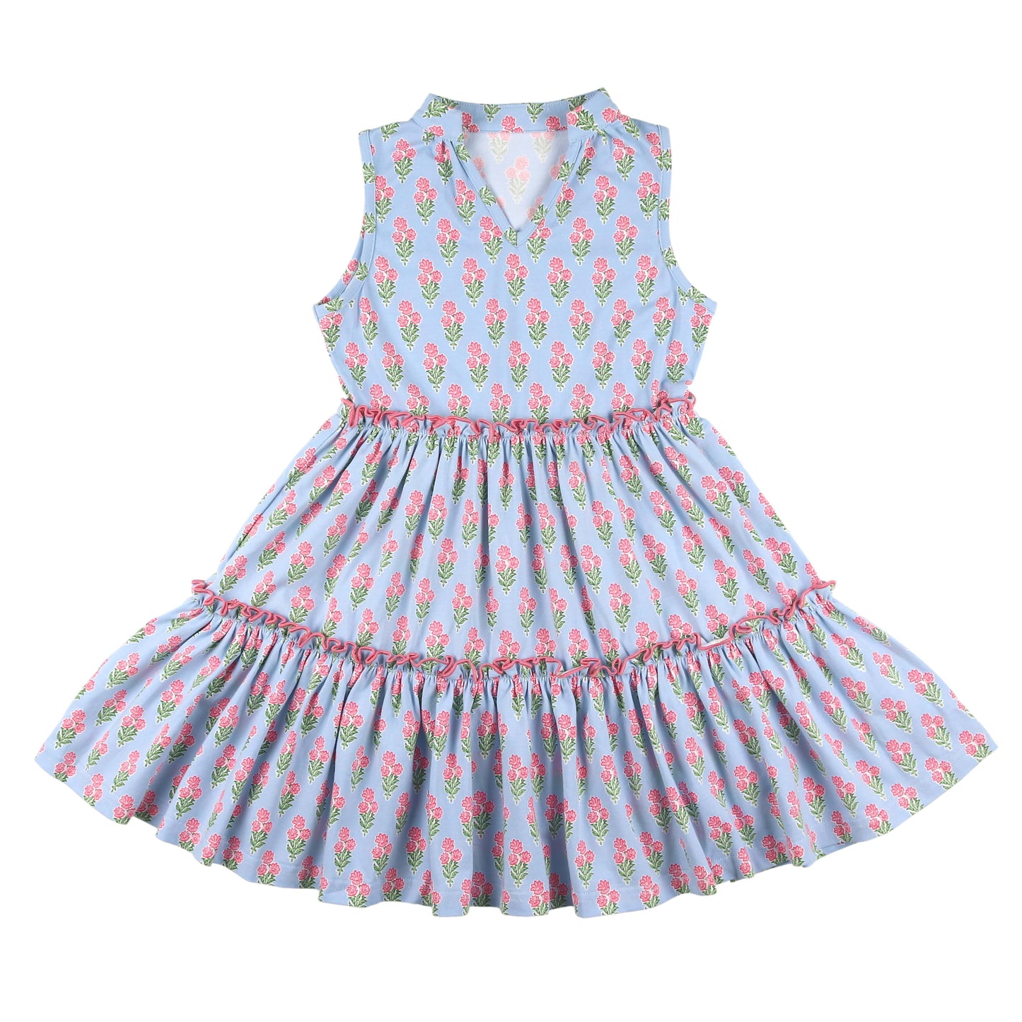 Coral Bouquet Tier Dress