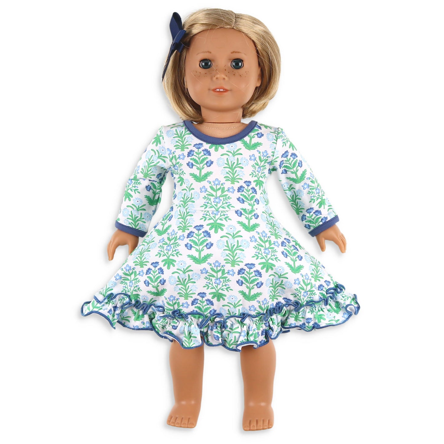 Girls Twirl Doll Dress - Cornflower Blue